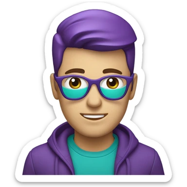 calendário roxo e turquesa sticker