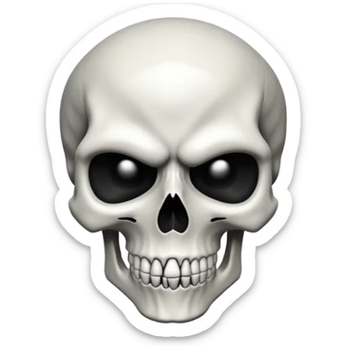 The image shows a stylized skull graphic with an angular and aggressive design. sticker