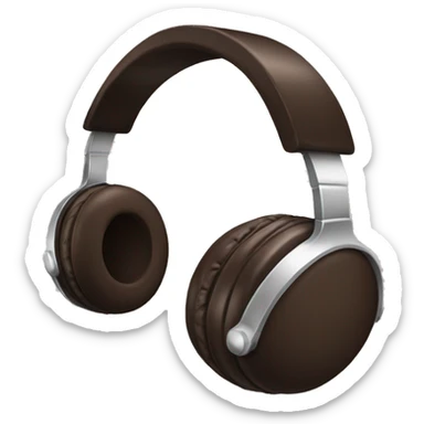 headphones dark brown with silver details sticker