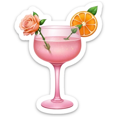 Glittery rose mocktail with orange light pink roses sticker