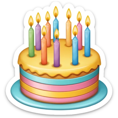 pastel de cumpleaños con colores vivios sticker