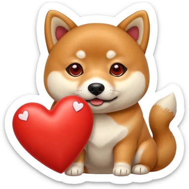 Shiba Jasper two red hearts sticker