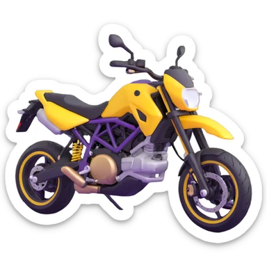 yellow and black super motard motorcycle sticker