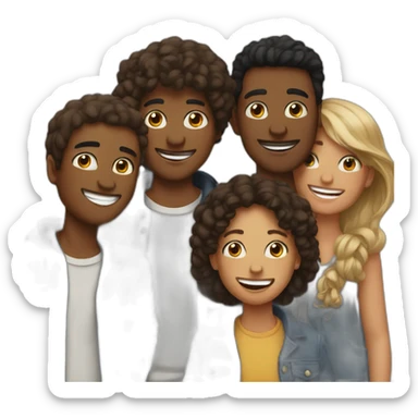 A group of four friends sticker