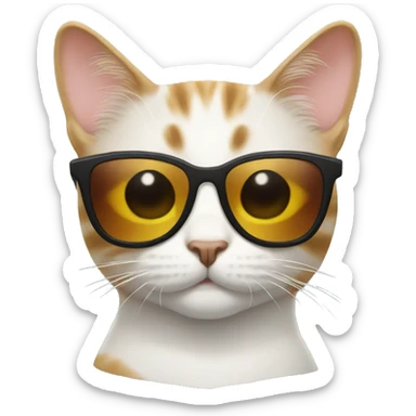 Cat with sunglasses sticker