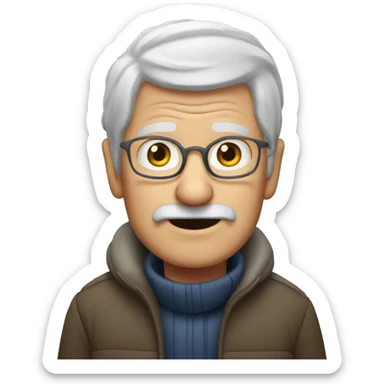 The old man who fell in the snow sticker