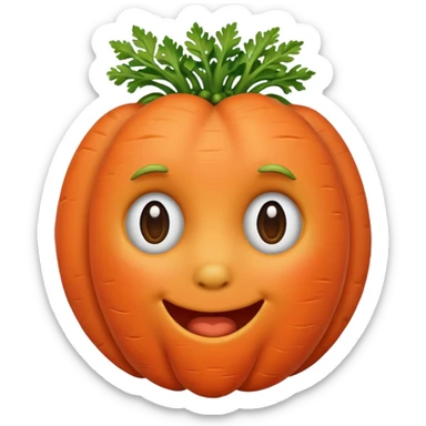 carrot face sticker