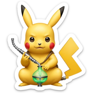 Pikachu smokes hookah sticker