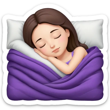 girl sleeping in blanket lila sticker