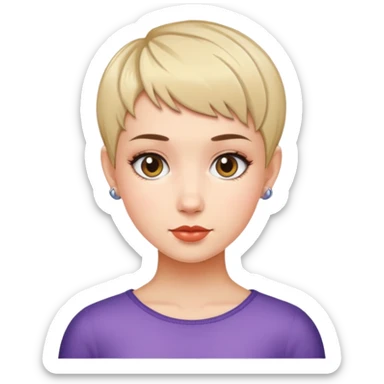 A girl with a pixie cut sticker