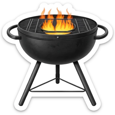 Grill – round charcoal or gas grill sticker