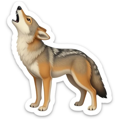 coyote howling at the moon sticker
