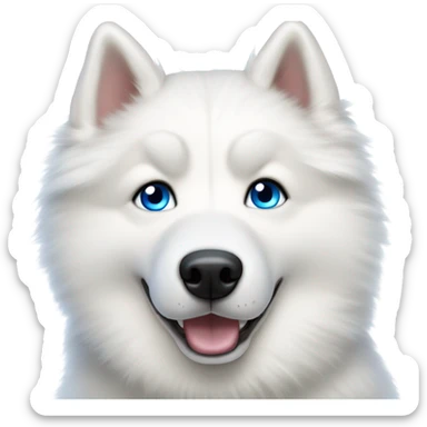 All white husky  sticker