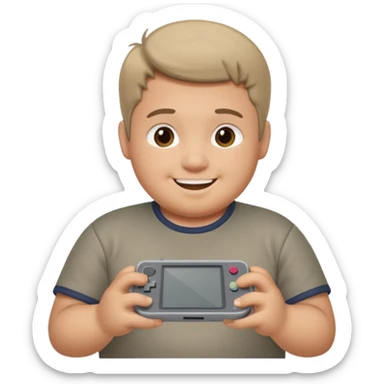 fat boy playing game boy sticker