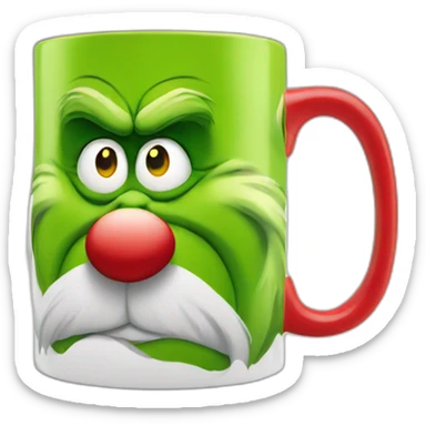 Grinch face mug sticker
