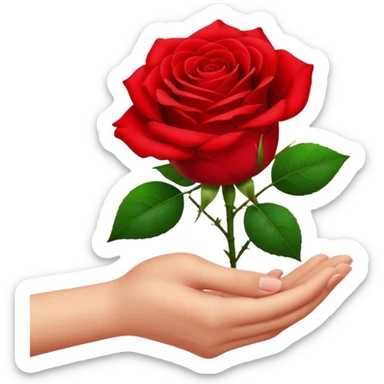 Flower 🌹in hand whiteout face  sticker