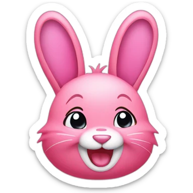 Pink rabbit winking sticker