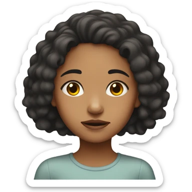 Depression mixed race girl sticker