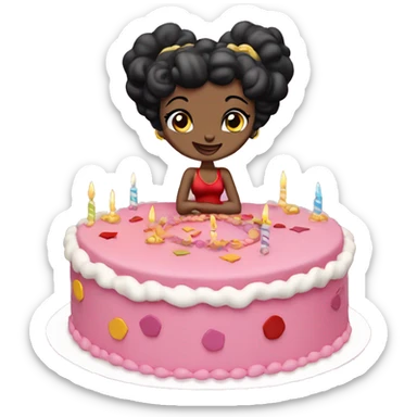 Betty boop birthday cake  sticker
