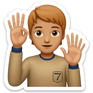 Make a person holding up one hand 6 and the outher a 7 sticker