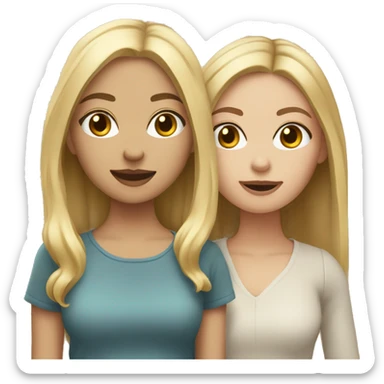 Two besties one with blonde hair and one with light brown hair go for shopping sticker