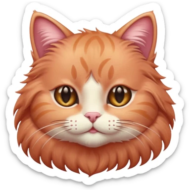 Rose gold cat with fluffy face  sticker