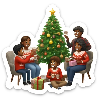 christmas moment with family  sticker