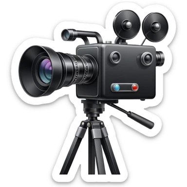 movie camera and setup sticker