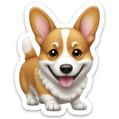 A Pembroke corgi with a cute smile sticker
