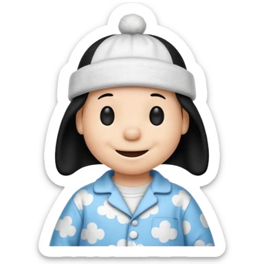 snoopy con gorrito de pijama sticker