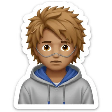 Moreno greñudo con capucha cuba la cara sticker