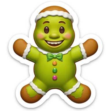 shrek gingerbread man sticker