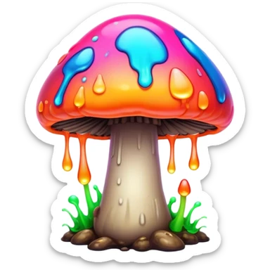 gummy neon melting mushroom  sticker