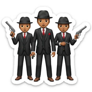 3 mafia members guns sticker