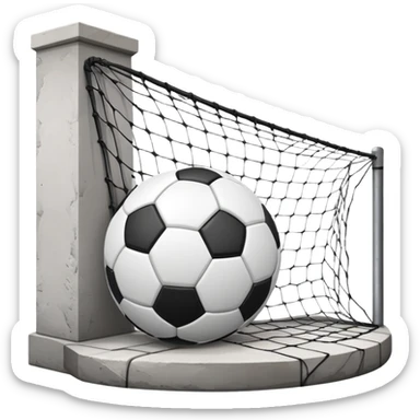 Soccer ball, piller, net sticker