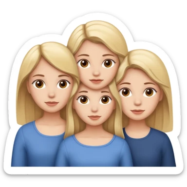 3 sisters - 1 blonde 2 brown hair sticker