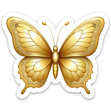 Gold glitter butterfly sticker