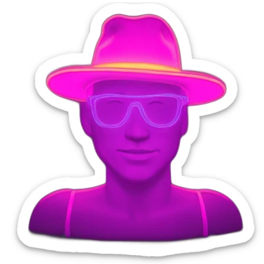 Juicy big booty neon sign style masculine  sticker