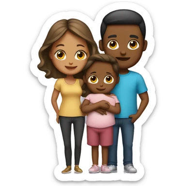 Couple hold baby twins  sticker