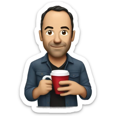Dave Matthews drinking a coffee  sticker