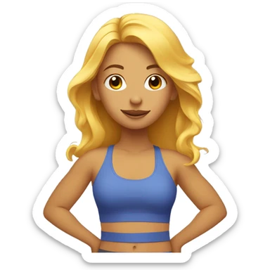 Blonde Girl with Curry Hair doing Yoga  sticker