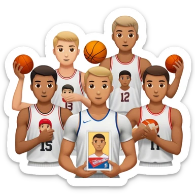 male friend group trading cards sticker