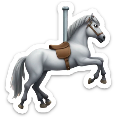 a horse on a pole sticker