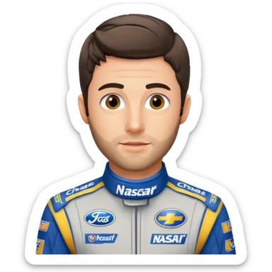 chase elliott nascar driver with stubble  sticker
