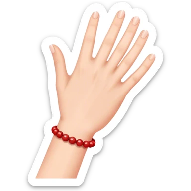 Hand with red bracelet  sticker