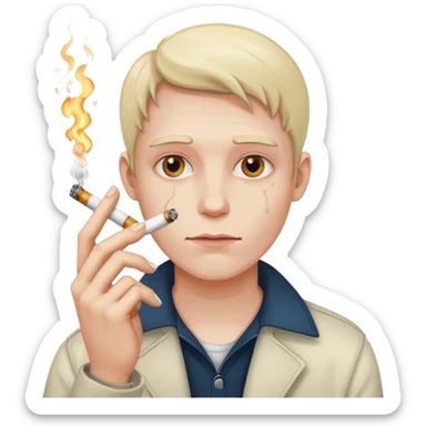Person obsessed with nicotine sticker