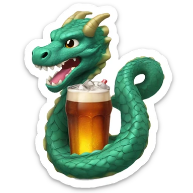 Un dragon con cola de serpiente sticker