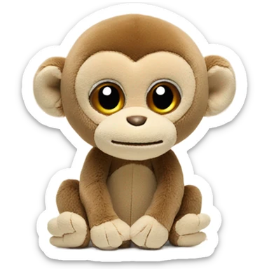 Light brown, baby monkey, jellycat stuffed animal sticker