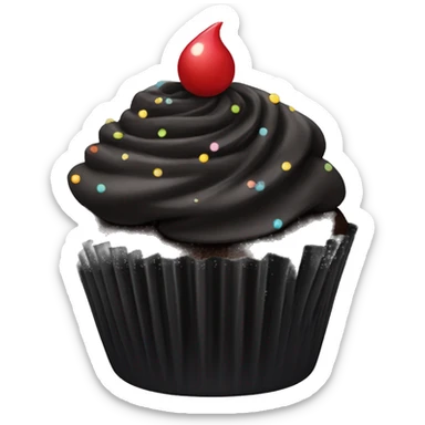 Black birthday cupcake  sticker