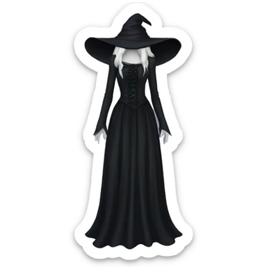 gothic flowy witch dress sticker